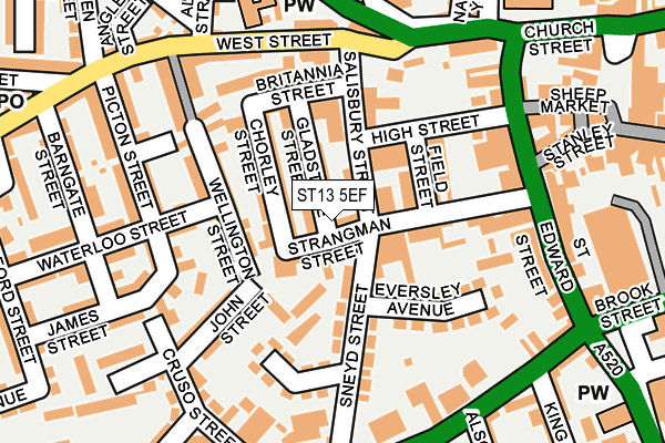 ST13 5EF map - OS OpenMap – Local (Ordnance Survey)