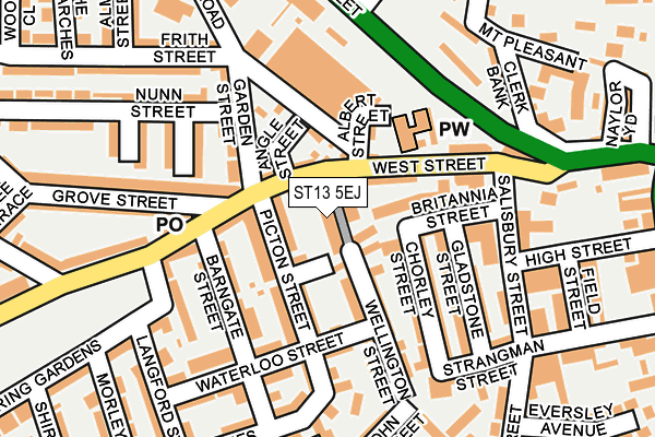 ST13 5EJ map - OS OpenMap – Local (Ordnance Survey)