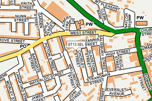 ST13 5EL map - OS OpenMap – Local (Ordnance Survey)