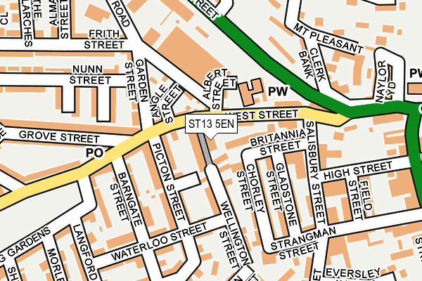 ST13 5EN map - OS OpenMap – Local (Ordnance Survey)