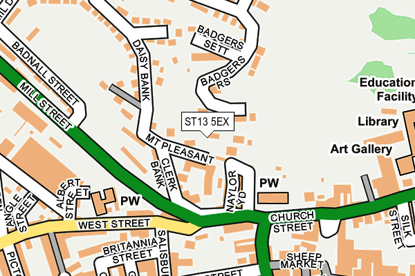 ST13 5EX map - OS OpenMap – Local (Ordnance Survey)
