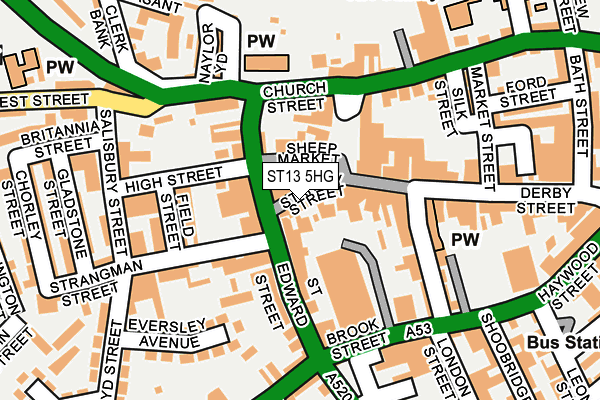 ST13 5HG map - OS OpenMap – Local (Ordnance Survey)