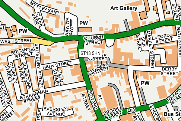 ST13 5HN map - OS OpenMap – Local (Ordnance Survey)