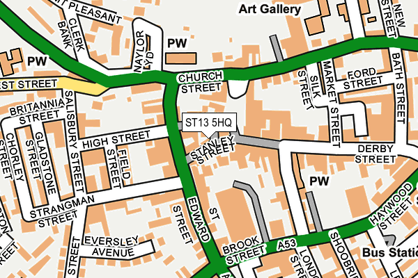 ST13 5HQ map - OS OpenMap – Local (Ordnance Survey)