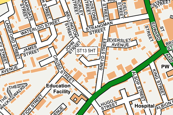 ST13 5HT map - OS OpenMap – Local (Ordnance Survey)