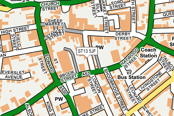 ST13 5JF map - OS OpenMap – Local (Ordnance Survey)