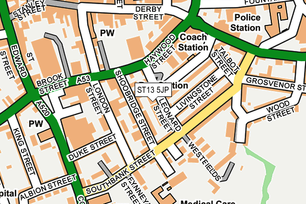 ST13 5JP map - OS OpenMap – Local (Ordnance Survey)