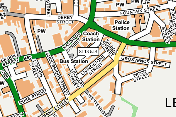 ST13 5JS map - OS OpenMap – Local (Ordnance Survey)