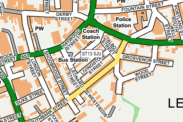 ST13 5JU map - OS OpenMap – Local (Ordnance Survey)