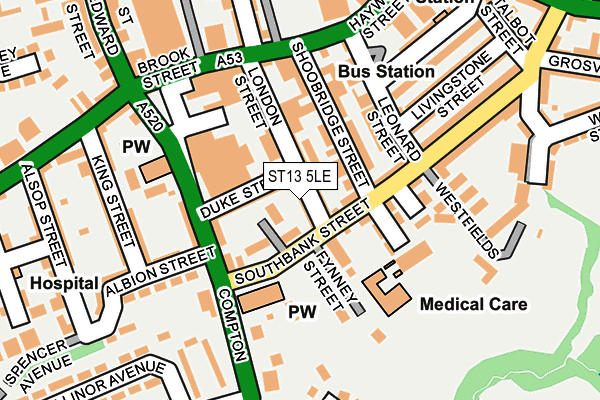 ST13 5LE map - OS OpenMap – Local (Ordnance Survey)