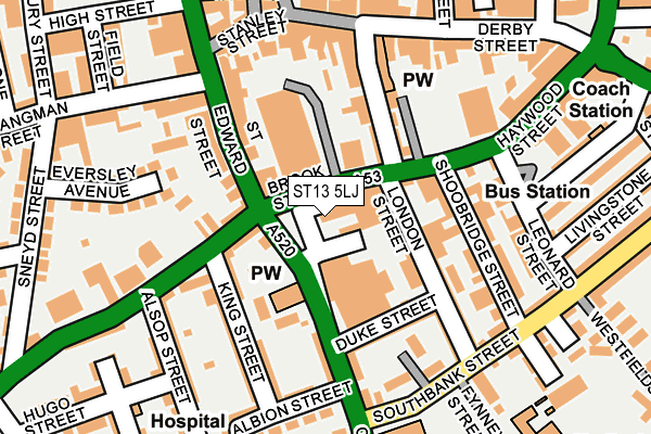 ST13 5LJ map - OS OpenMap – Local (Ordnance Survey)