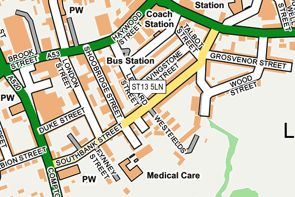 ST13 5LN map - OS OpenMap – Local (Ordnance Survey)
