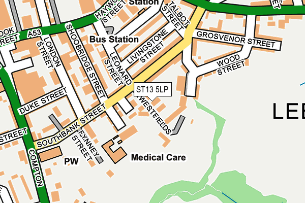 ST13 5LP map - OS OpenMap – Local (Ordnance Survey)