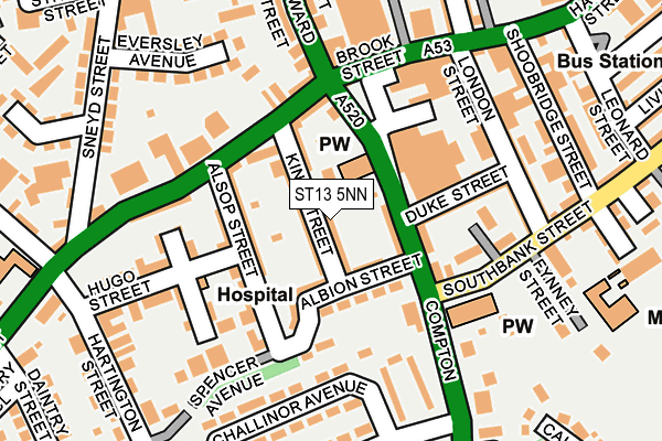 ST13 5NN map - OS OpenMap – Local (Ordnance Survey)