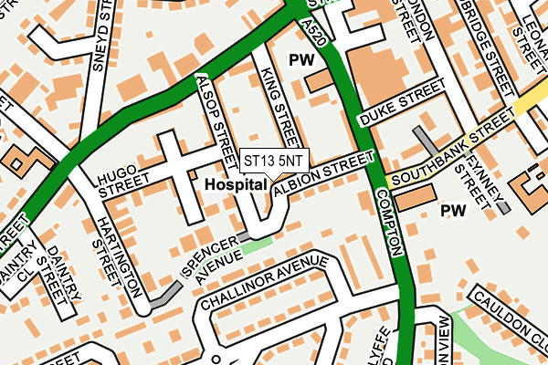 ST13 5NT map - OS OpenMap – Local (Ordnance Survey)