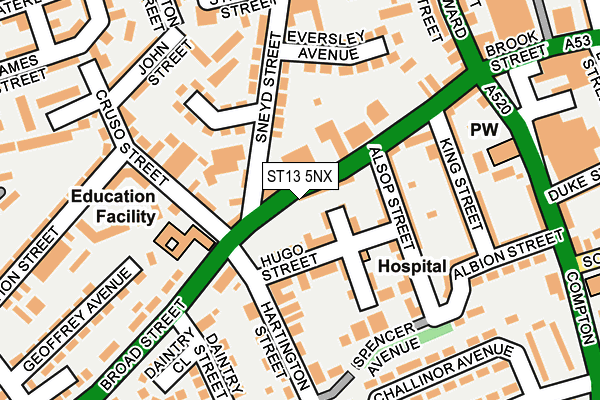 ST13 5NX map - OS OpenMap – Local (Ordnance Survey)