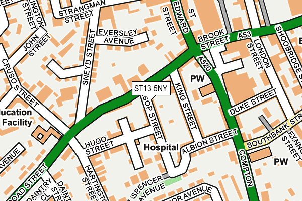 ST13 5NY map - OS OpenMap – Local (Ordnance Survey)