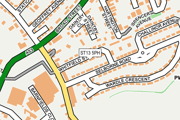 ST13 5PH map - OS OpenMap – Local (Ordnance Survey)