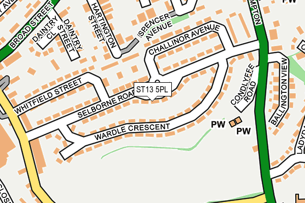 ST13 5PL map - OS OpenMap – Local (Ordnance Survey)