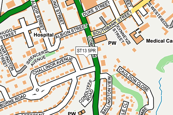 ST13 5PR map - OS OpenMap – Local (Ordnance Survey)