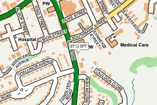 ST13 5PT map - OS OpenMap – Local (Ordnance Survey)