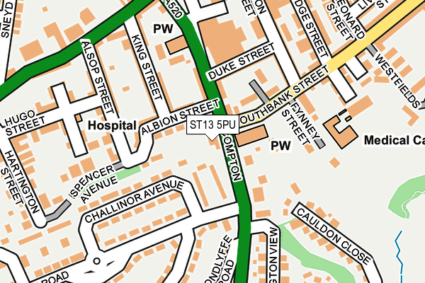 ST13 5PU map - OS OpenMap – Local (Ordnance Survey)