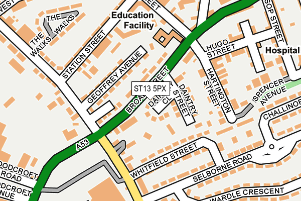 ST13 5PX map - OS OpenMap – Local (Ordnance Survey)