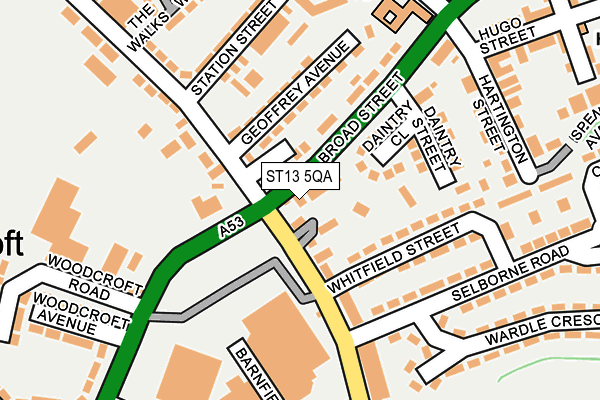ST13 5QA map - OS OpenMap – Local (Ordnance Survey)