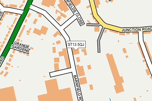ST13 5QJ map - OS OpenMap – Local (Ordnance Survey)