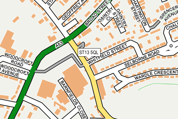 ST13 5QL map - OS OpenMap – Local (Ordnance Survey)