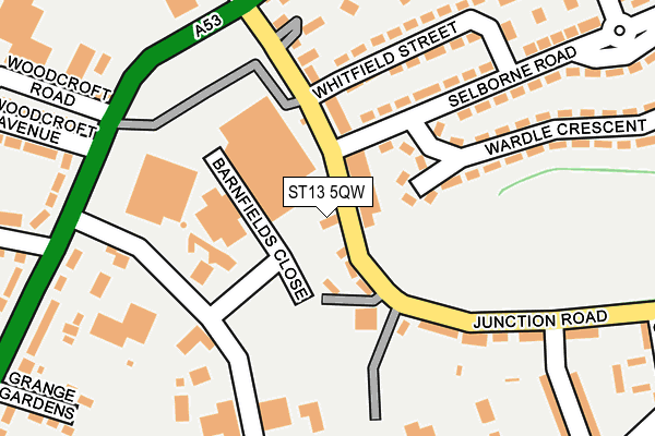 ST13 5QW map - OS OpenMap – Local (Ordnance Survey)