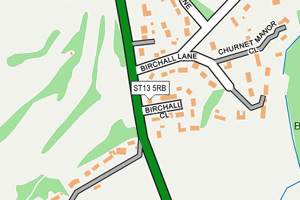 ST13 5RB map - OS OpenMap – Local (Ordnance Survey)