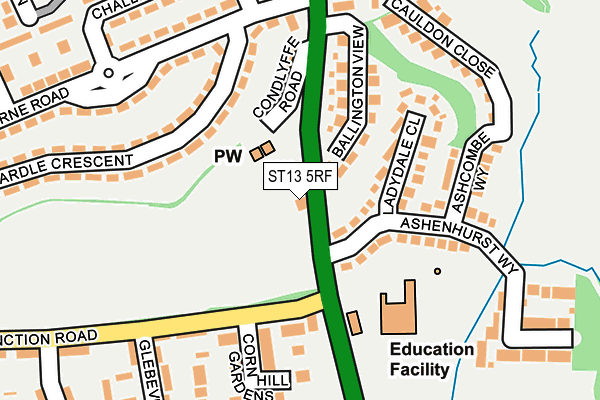 ST13 5RF map - OS OpenMap – Local (Ordnance Survey)