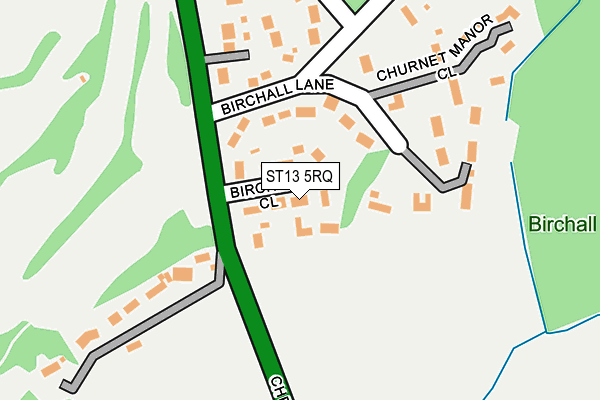 ST13 5RQ map - OS OpenMap – Local (Ordnance Survey)