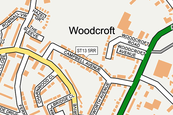 ST13 5RR map - OS OpenMap – Local (Ordnance Survey)