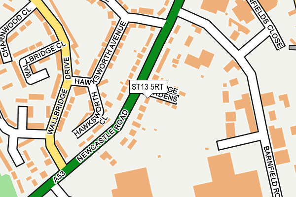 ST13 5RT map - OS OpenMap – Local (Ordnance Survey)