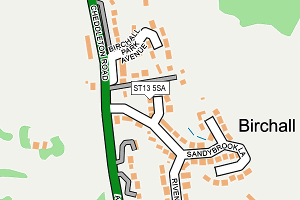 ST13 5SA map - OS OpenMap – Local (Ordnance Survey)