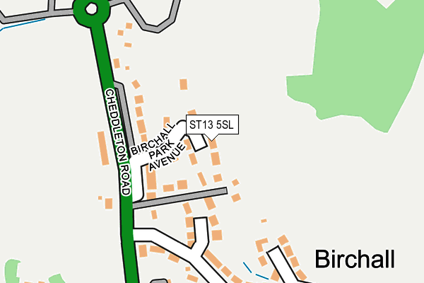 ST13 5SL map - OS OpenMap – Local (Ordnance Survey)