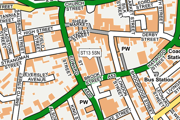 ST13 5SN map - OS OpenMap – Local (Ordnance Survey)