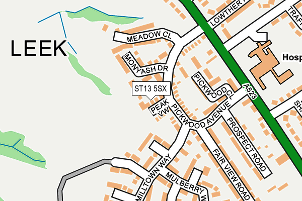 ST13 5SX map - OS OpenMap – Local (Ordnance Survey)