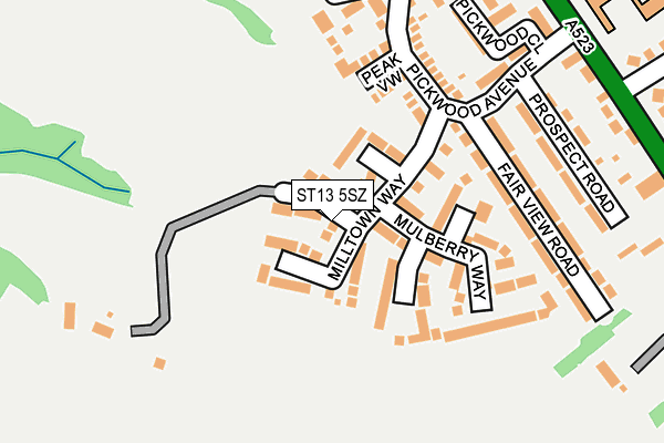 ST13 5SZ map - OS OpenMap – Local (Ordnance Survey)