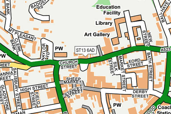 ST13 6AD map - OS OpenMap – Local (Ordnance Survey)