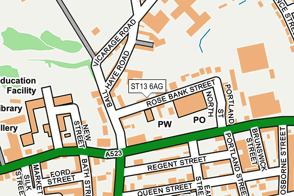 ST13 6AG map - OS OpenMap – Local (Ordnance Survey)