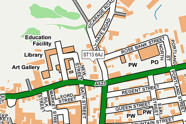ST13 6AJ map - OS OpenMap – Local (Ordnance Survey)