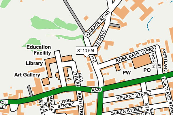 ST13 6AL map - OS OpenMap – Local (Ordnance Survey)