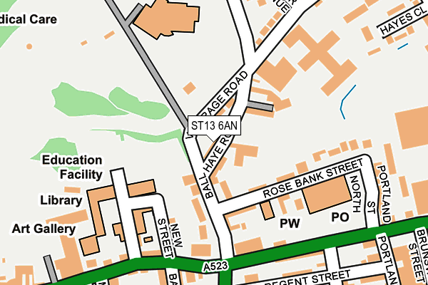 ST13 6AN map - OS OpenMap – Local (Ordnance Survey)