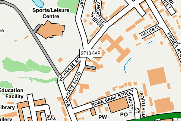 ST13 6AP map - OS OpenMap – Local (Ordnance Survey)