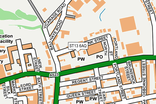 ST13 6AQ map - OS OpenMap – Local (Ordnance Survey)