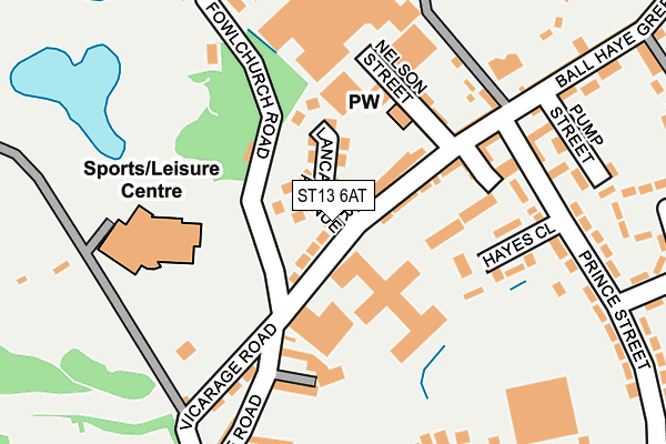 ST13 6AT map - OS OpenMap – Local (Ordnance Survey)