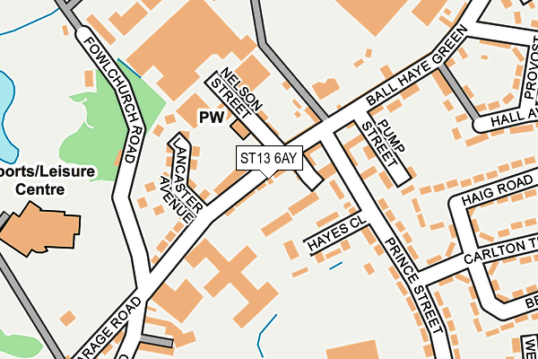 ST13 6AY map - OS OpenMap – Local (Ordnance Survey)